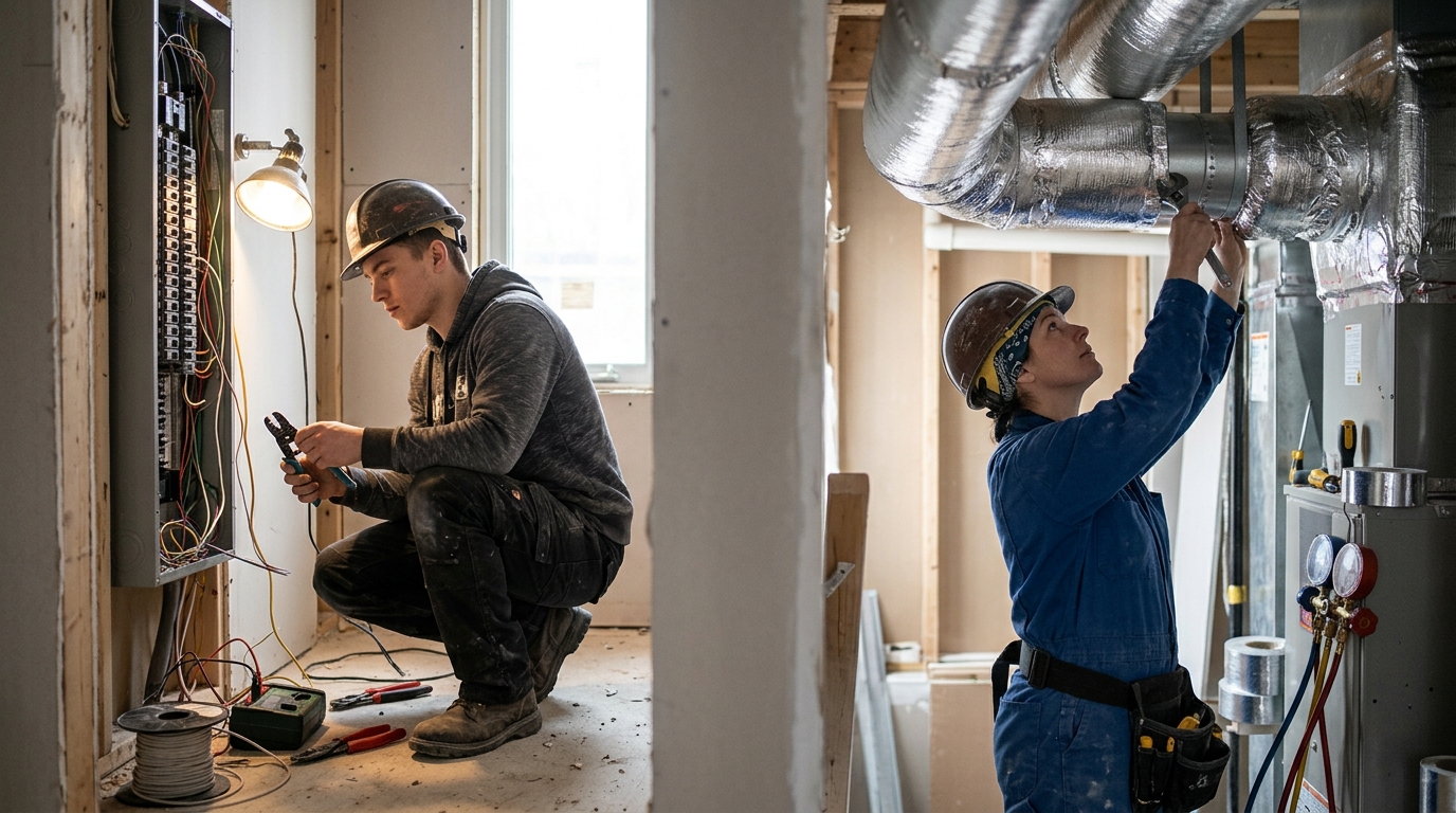 Featured image for "Electrician or HVAC Technician? Comparing Two Paths for Career Changers"