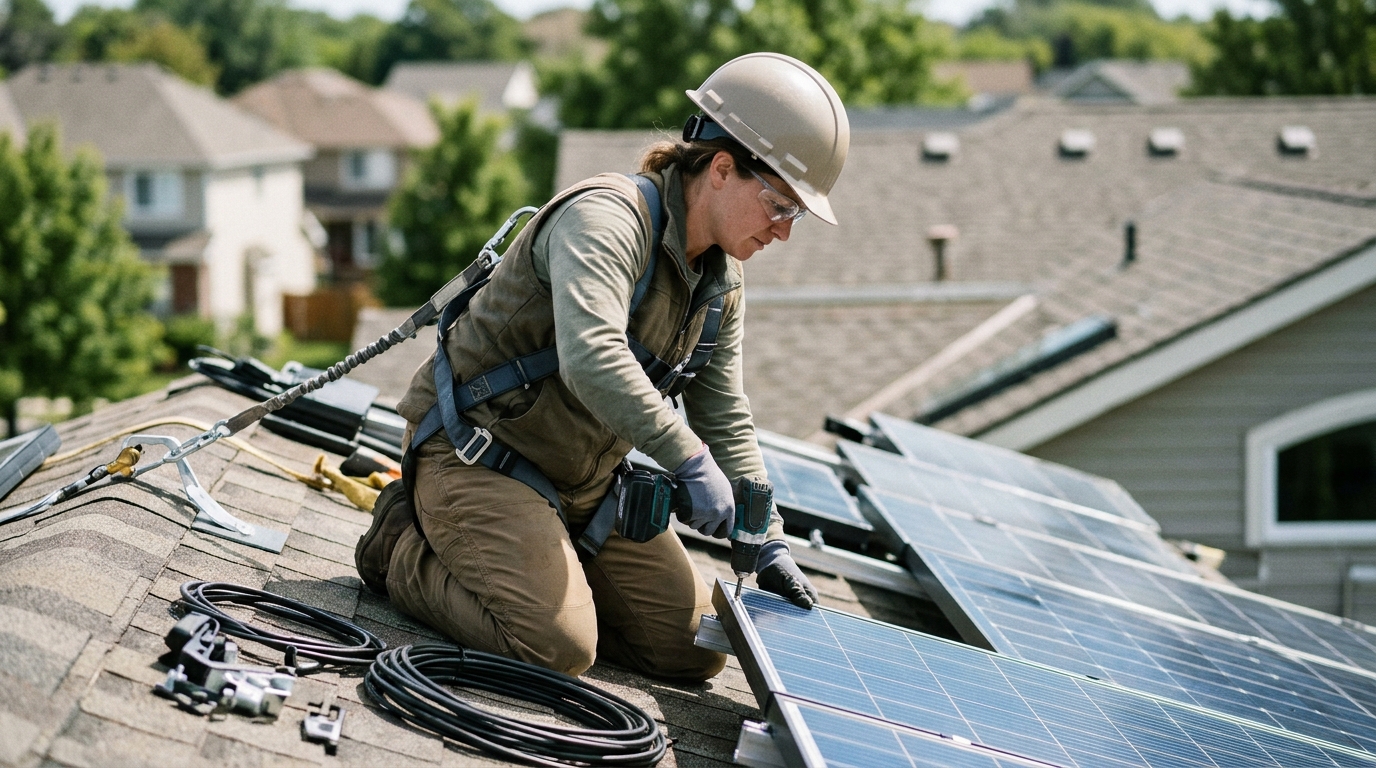 Featured image for "How to Become a Solar Panel Installer"
